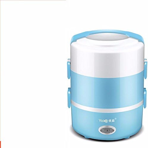 yxhflo Steaming electric charge lunch boxes Keep-warm plug-ins available automatic heating lunch boxes stainless steel inner pot Hot Rice cooker,3 storey blue