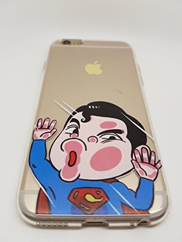 iPhone &amp; Samsung Soft Cartoon Superhero Characters Inspired Chibi Anime Kawaii Manga Phone Case With D Company™ Phone Stand (iPhone 7 Plus, Superman Anime)