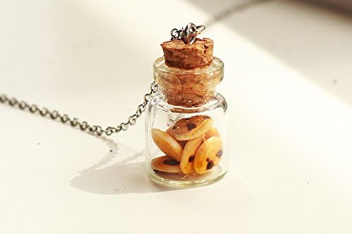 Chocolate Cookies in Jar necklace- Heart and Round Shape - Valentine necklace, valentine gift, food jewelry, miniature food jewelry