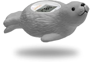 Doli Yearning Seal Baby Bath Thermometer, Toddlers Floating Bath Toy, Bathtub Thermometer Available for Fahrenheit and Celsius degree - Grey