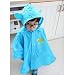 GudeHome Unisex Kid's Raincoat Girls Boys Hooded Waterproof Rain Poncho, 100-120cm Blue