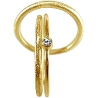 Trauringe aus Gold mit Solitaire Diamant, drei Ringe im Set, klassische Eheringe Brillant, Beisteckring - handgefertigt by SILVERLOUNGE