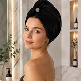 TAYA HOME%100 Pamuk Sa&ccedil; Kurutma Bonesi D&uuml;ğmeli Havlu Sa&ccedil; Bonesi Hızlı Emici Banyo Duş Sa&ccedil; Havlusu