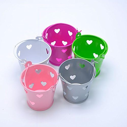 AXROAD MALL Mini Metal Buckets, Colorful Desk Storage basket Hanging Flower Pots Wedding Party Favours