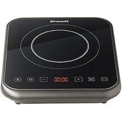 BRANDT - Plaque à induction portable - Rapide avec 10 niveaux de puissance jusqu'à 2000 W - Sécurité maximale avec verrouillage des commandes - Arrêt automatique anti-surchauffe - Noire