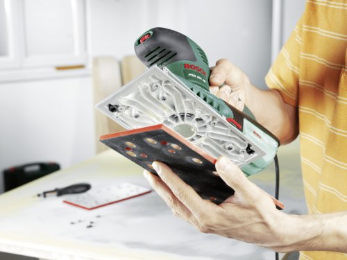 Bosch DIY Schwingschleifer PSS 300 AE, Schleifblatt P120, Bosch Microfilter, Koffer (250 W, Schwingzahl 14.000-24.000 min-1, Schleiffläche rechteckig 262 cm² (114 x 230 mm)) - 3