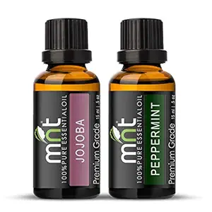 MNT Combo of Jojoba Oil and Peppermint Oil for Hair Growth, Skin care (Each 15ML) - 100% Pure Natural Oil