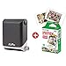 Produktbild KiiPix Fotodrucker Jet Black | Smartphone kompatibler Sofort-Fotodrucker | mit Fujifilm Instax mini Starterpaket |  Polaroid-Bilder