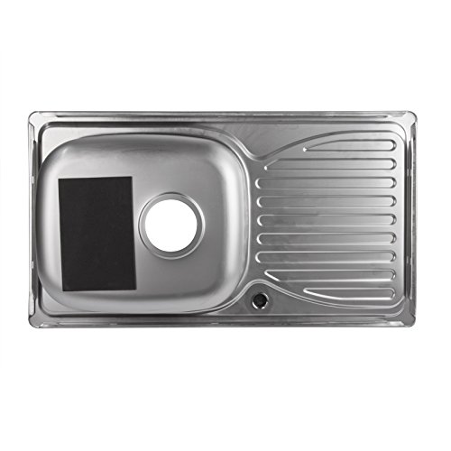 Stabilo-Sanitaer Einbauspüle aus hochwertigem Edelstahl, Spülbecken rechteckig, Ablagefläche rechts, klassisches Profimodell in schönen und zeitlos modernen Design - 4