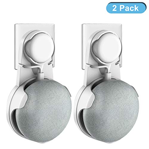 HomeMount Soporte para Home Mini, solución para su Altavoz de Inicio Inteligente sin Cables sucios o Pegatinas, Adecuado para Cocina, baño y Dormitorio (Blanco) 2- Pack
