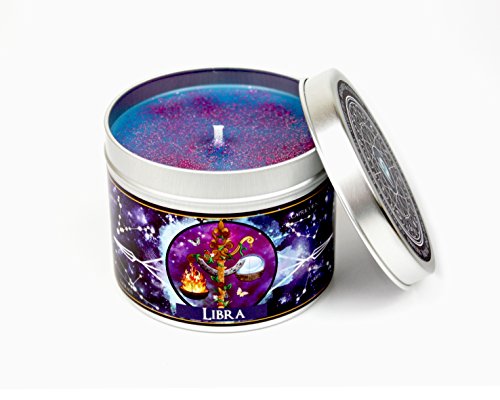 Libra Zodiac - Vela aromática con forma de pea bergamota, vela vegana de lujo, diseño de estrella de Astrología, regalo de cumpleaños de Libra, horóscopo zodiaco, diseño de estrella