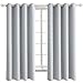 Produktbild 2er Set Gardinen Vorhang Grau-Weiß Blickdicht mit Ösen,Doppelpack Platinum Verdunkelungsgardine,137 x 117 cm (H x B),leicht schwere Vorhänge Wohnzimmer Schlafzimmer