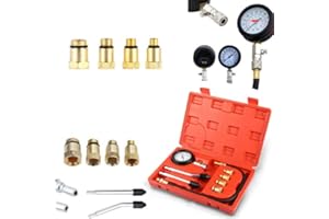 BRIEFNESS Kompressionstester für Benzin Motor 0-20 Bar oder 0-300 psi Verdichtungsmesser, Kompressionsprüfer Kompression prüfen meßen Kfz Motorrad Testgerät Benzinmotor
