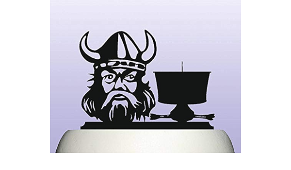Decoration De Gateau En Acrylique Representant Un Visage De Viking Et Un Bateau Souvenir De Vikings Pour Anniversaire Mariage Fete A Theme Couleur Au Choix Amazon Fr Cuisine Et Maison