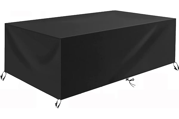 TopSoul Housse Table/Salon de Jardin, Rectangulaire Couverture de Protection Meubles Imperméable Anti-UV 600D Oxford Bache Table Exterieur 140x90x75cm