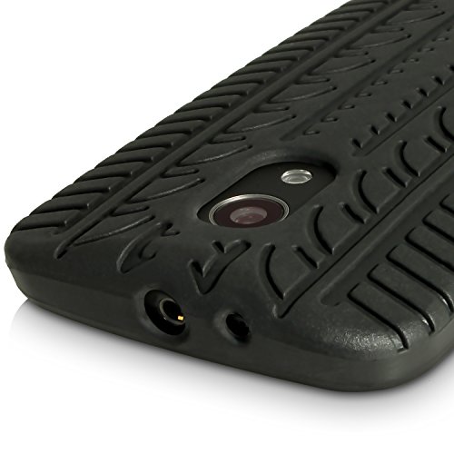 igadgitz U3430  Neum  tico Silicona Gel Goma Funda Carcasa y Protector Pantalla  Negro