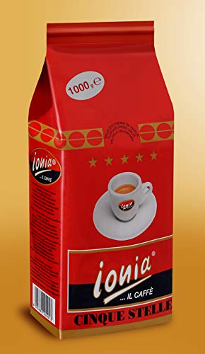 IONIA Cinque Stelle| Espressbohnen | 1kg | original italienischer Röstkaffee | Perfekt zur Zubereitung von Espresso
