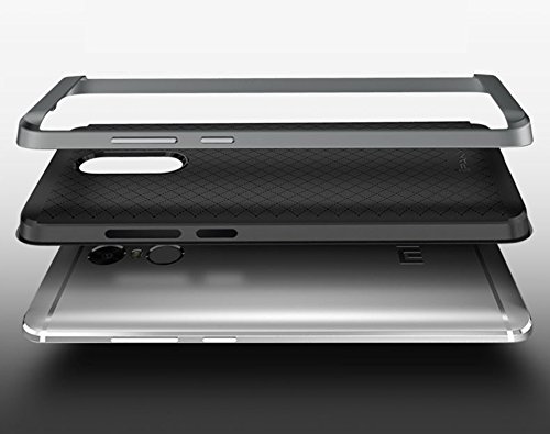 Xiaomi Redmi Note 4 Funda  Ipaky Protecci  n interna TPU Flexible  Ultra Resistente  Marco Exterior R  gido PC efecto Metal  Anti Golpes  Carcasa H  brida Bumper Redmi Note 4 - Plata