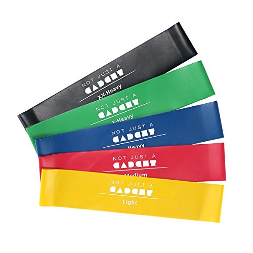 Fitnessbänder / Widerstandsbänder Aus 100% Naturlatex - Gymnastikbänder für Yoga, Pilates, Reha - 5 verschiedene Fitnessbänder in einem Set (Leicht, Mittel, Schwer, X-Schwer und XX-Schwer) - Not Just A Gadget