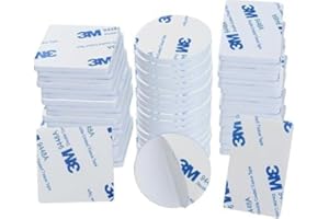 HOMMAND Pad Biadesivo Extra Forte, HOMAND 60 Pezzi Pads Nastro Biadesivo Schiuma, Adesivo 3M Biadesivo Extra Forte Rettangolare & Quadrati & Tondo, Impermeabili per la Casa, Ufficio e Auto