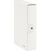 Leitz, box, button closure, laminated cardboard, size 25 x 35, WOW, metallic white Back 8 cm