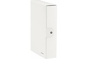 Leitz - Boîte de classement, fermeture à bouton, en carton plastifié, format 25 x 35