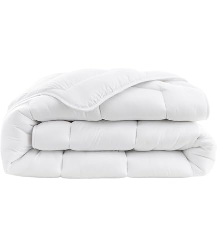 Couette Medium 200x200 Cm - Percale 100% Coton - Garnissage 350g/m² - Confort Thermique équilibré - Lavable En Machine - 2
