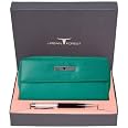 Urban Forest Tammy Ladies Leather Wallet & Pen Combo Gift Set - Du Rose Color, Contemporary Design