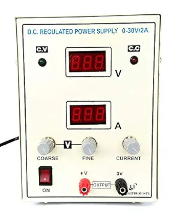 Lab Instruments DC Regulated Variable Power Supply 0-30V/2Amps with Two Meter