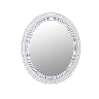 BHP Miroir mural salle de bain ovale cadre antique baroque ornements blancs décoration couloir BHP B991486-3