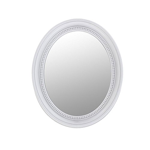 Wand Spiegel oval Bade Zimmer Barock antik Rahmen weiß Ornamente Flur Dekoration BHP B991486-3