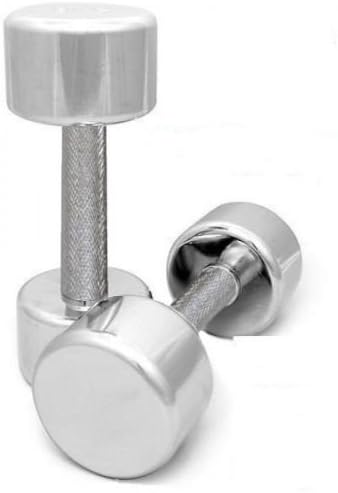 Evinco All Steel Straight Handle Chrome Dumbbell Pair - 4kg