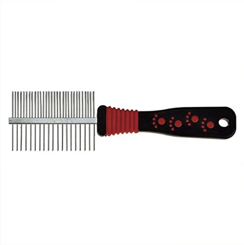 Mangostle Dog and Cat Comb Double Sided with Stainless Steel teeth Anti Shedding Brush , Grooming Tool for both Large and Small Pets