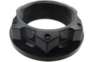 STONEDER Aluminum Steering Stem Nut M24 x 1 For Motorcycle Pit Dirt Motor Bike (Black)