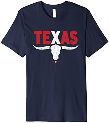Men's Distressed Lone Star State, Texas Longhorn Bull T-Shirt Medium Navy