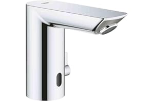 ‎GROHE GROHE Bau Cosmopolitan E, Infrarot-Elektronik Armatur für den Waschtisch (wasser- und energiesparender Wasserhahn, berühungslose Waschtischarmatur für das Bad, hygienisch im Gäste WC) chrom, 36453000