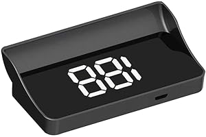 MOMOTOU Universal Auto Head Up Display GPS HUD USB Powered Windschutzscheibe Projektor KM/H MPH Tachometer 2,2cm große Schrift Display für Auto LKW SUV (KM/H, Weiß)