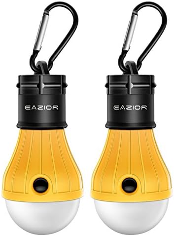 2 Pack EAZIOR Portable LED Camping Lantern Tent Light Bulb for Camping Hiking Fishing Outage Emergency Light, Outdoor Camping Lamp … (Yellow)