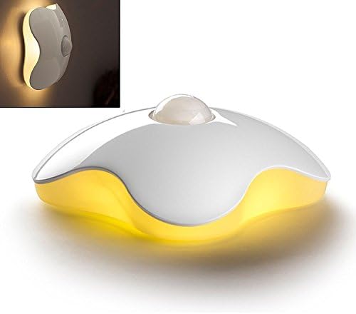 ONEU Automatic Night Light, Energy Saving 6 LED Nightlight Motion Sensor, Rechargeable Children Night Lamp For Living Room And Kitchen - Warm White