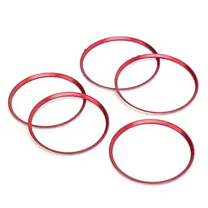 Air Conditioning Vent Trim, Car Air Outlet Red 5pcs Anti-Rust for Decor