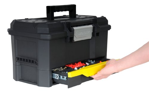 Stanley Werkzeugbox Kunststoff mit integrierter Schublade, Deckelaussparung, entnehmbare Trage, 48.1×27.9×28.7, 1-70-316 - 3
