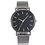 Uhren Damen,linqi1164 Armbanduhren für Frauen Günstige Uhren Wasserdicht Casual Analoge Quarz Uhr Luxus Armband Uhren Edelstahl Mesh Business Mädchen Frau Sport Uhr (Schwarz-2)