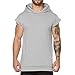 Produktbild Hanomes Herren Kurzarm,Sommer Herren Mode Einfarbig Kurzarmshirt Sport Hoodie Casual Sportshirt Einfaches Fit Tops Rundhals Sportshirt mit Kapuze M-XXL