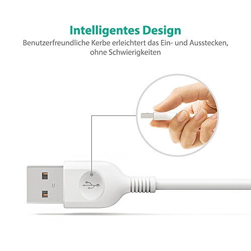 iPhone Kabel [2-Pack 0,9m +1,8m] Apple Lightning USB Kabel für iPhone iPad iPod und andere Apple Geräten von RAVPower [verstärktes militärisches Material, mehr als 12.000-mal Knicktest, schnelle Aufladung] Apple Ladekabel Datenkabel] [Apple MFI zertifiziert] Lebenslange Garantie Weiß - 3