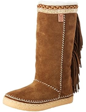 Laidback London Damen Amani Back Fringe Mokassin Stiefel