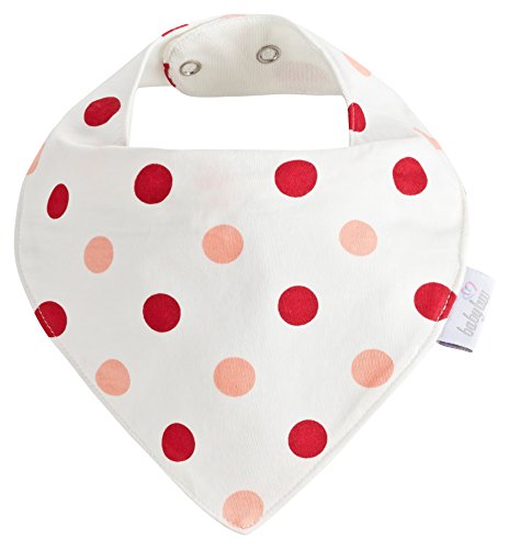 Baby-Lätzchen Set für Mädchen 5 Stück, Dreieckstuch aus Baumwolle in den Farben Rot, Rosa und Weiß, Saugstark und Wasserdicht – Halstücher – Spucktücher – Sabberlätzchen - 4