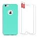 Produktbild iPhone 6S Plus 6 Plus Hülle Panzerglas, E-Unicorn Handyhülle Apple iPhone 6S Plus 6 Plus Hülle Silikon Blau Matt Tasche Ultra Slim Dünn TPU Bumper Etui Protective Schutzhülle Stoßfest Kratzfeste Back Case Cover Zubehör + 2 Stück Schutzfolie Glas Folie Displayschutzfolie Panzerfolie 9H 3D
