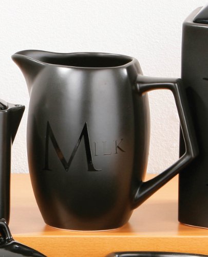 black ceramic text jug