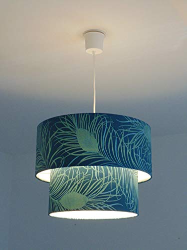 Lustre-suspension-plafonnier-double-abat-jour-Plumes-de-Paon-Luminaire-cylindre-rond-ide-cadeau-anniversaire-dcoration-exotique-tropical-cadeau-noel-maison-deco