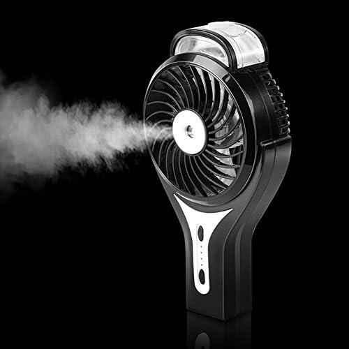 USB Small Fan Spray Air Conditioning Humidifier Handheld Electric Fan Table Fan Cooler Refrigeration Rechargeable 3 Speed Mini Indoor Offices Desktop Dorm Room Travel Camping Hiking,Black
